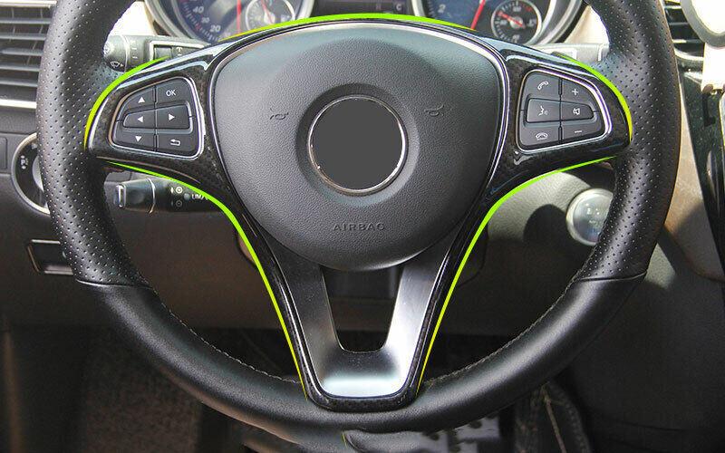 Steering Wheel Decor Cover Trim 1pcs Fit for Benz GLE GLS 2016-2019 Carbon Fiber