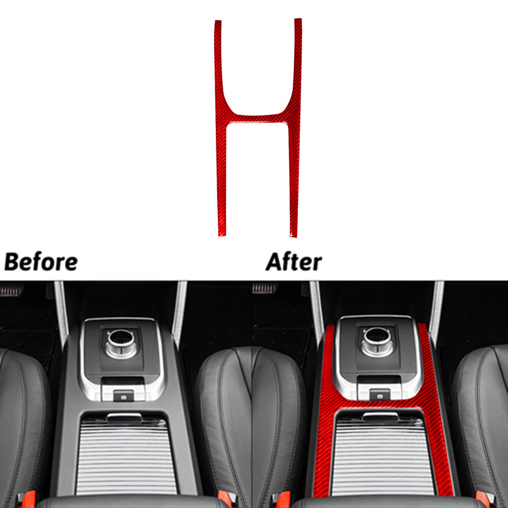 Red Carbon Fiber Console Gear Shift Frame for Land Rover Discovery Sport 2015-19