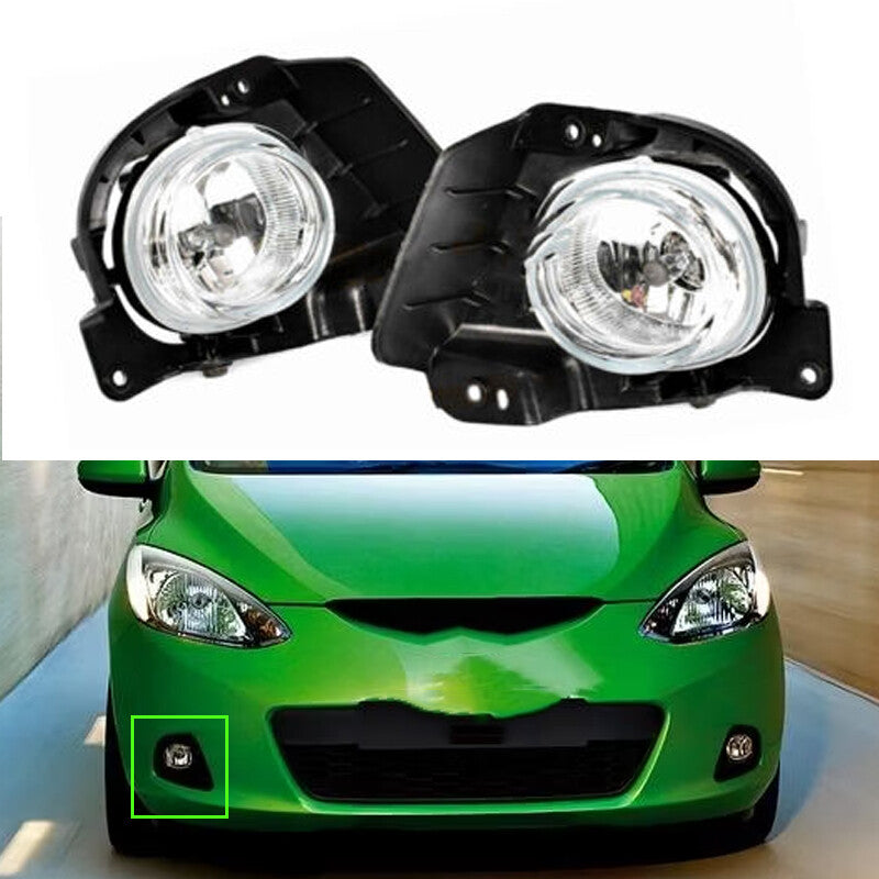 Front Bumper Fog Lamp Headlamp Pair for Mazda 2 Demio Hatch 2007-2010