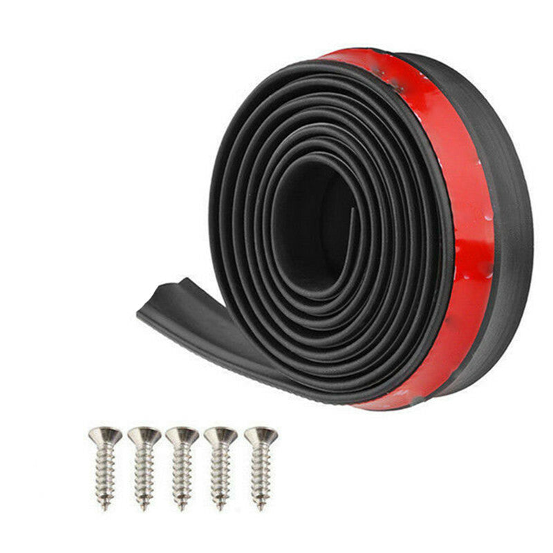 Car Bumper Lip Strip Protectors Splitter Body Spoiler Anti-rubbing Rubber Pad BK