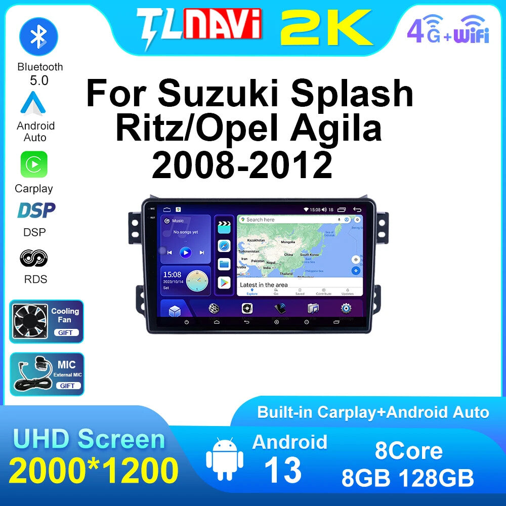 for Suzuki Splash Ritz / for Opel Agila Android CarPlay Car Radio GPS Stereo Screen
