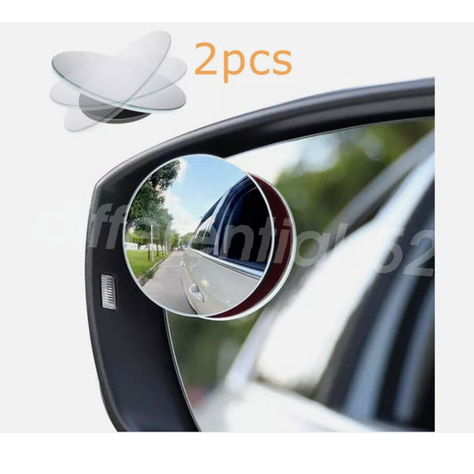 2Pcs Blind Spot Mirror Round HD Glass Frameless Convex Rear View 360¡ã Stick On