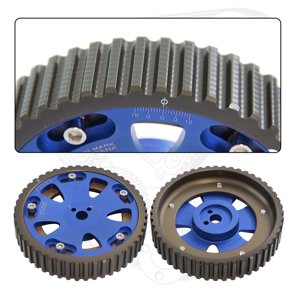 2PCS Adjustable Cam Gear for Mitsubishi Lancer EVO 1-9 Eclipse DSM 4G63 Blue