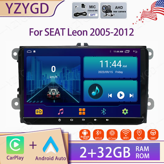 for SEAT Leon 2005-2012 Android Auto Car Stereo Radio Carplay GPS Navi Screen BT