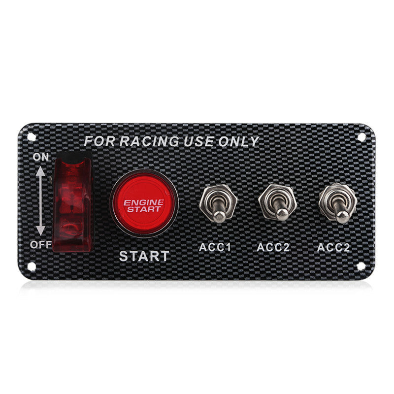 Multifunction Car Ignition Carbon Fiber Panel Engine Start Push Button Toggle