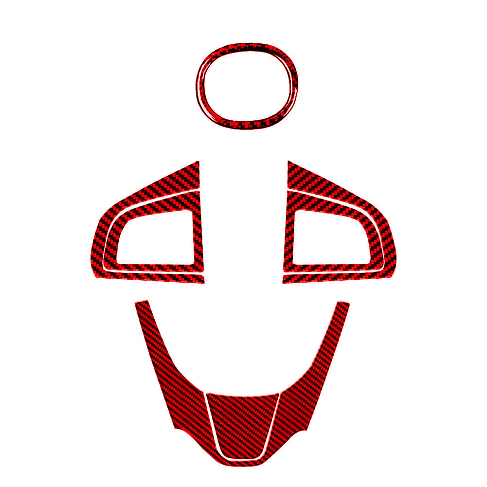 7x Red Carbon Fiber Interior Steering Wheel Cover Trim for Mazda CX-9 2010-2015