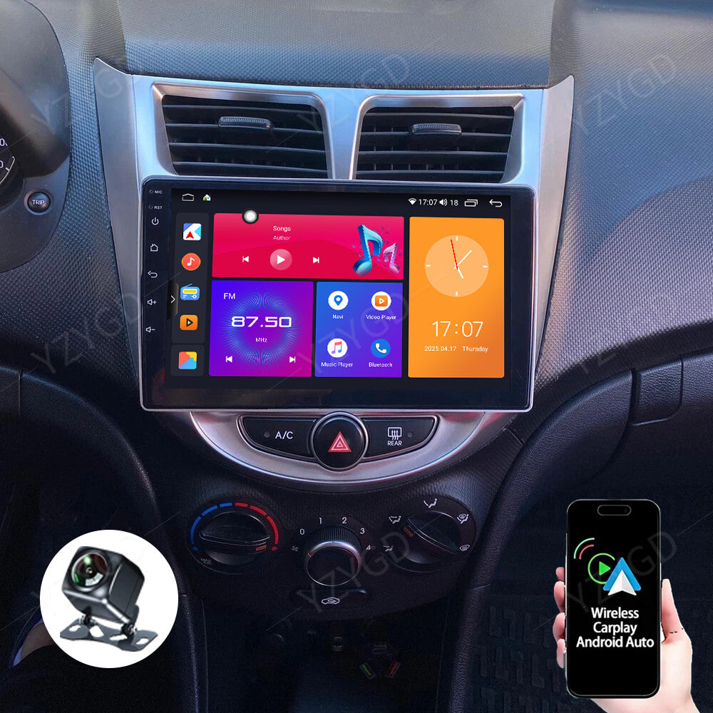 Apple CarPlay for Hyundai Accent 2012-2017 Car Radio Android GPS Stereo Screen
