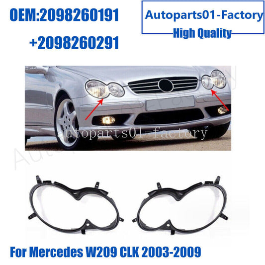 1 Pair Front Left Right Headlight Gaskets for Mercedes-Benz W209 CLK 2003-2009