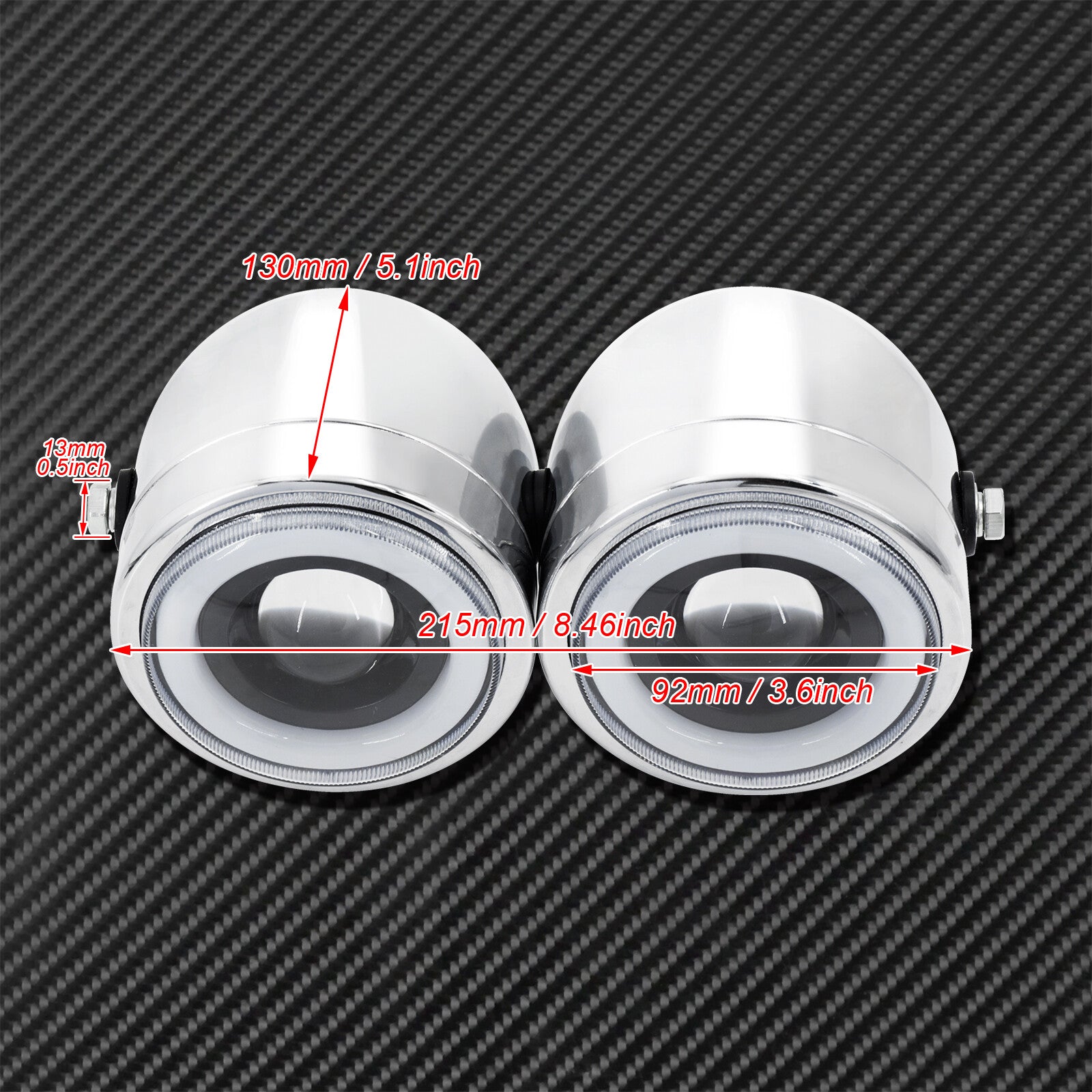 Universal Motorcycle Chrome Dual Twin Headlight W/Bracket Fit for Harley Softail