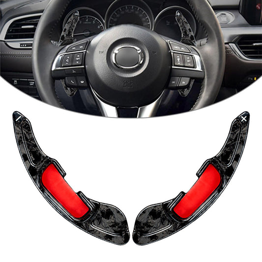 Carbon Fiber Steering Wheel Paddle Shifter Extension Fit for Mazda CX-3 CX-5 MX-5 6