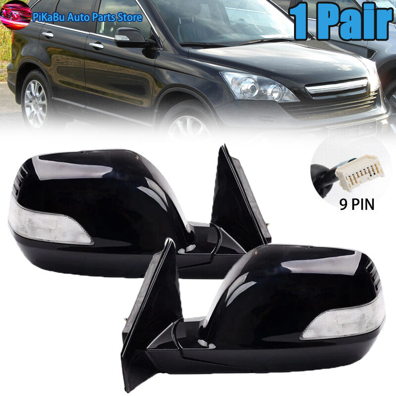 1 Pair Rearview Side Mirror W/Signal Light Heated 9PIN for HONDA CRV 2007-2011
