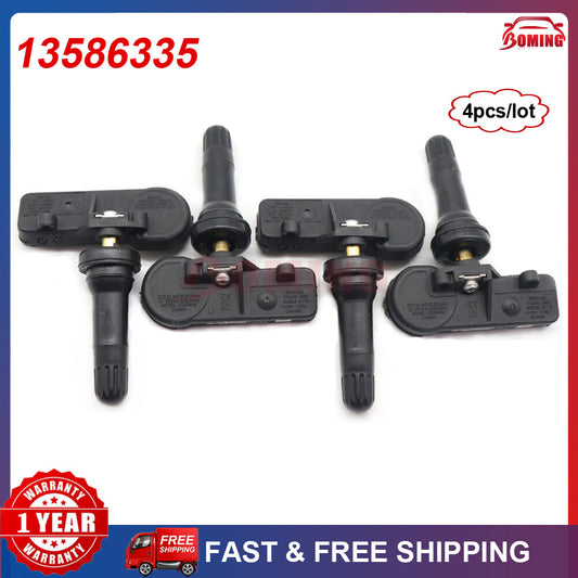 4-piece set of new TPMS tire pressure monitoring sensors 13586335 for Chevrolet for GMC
