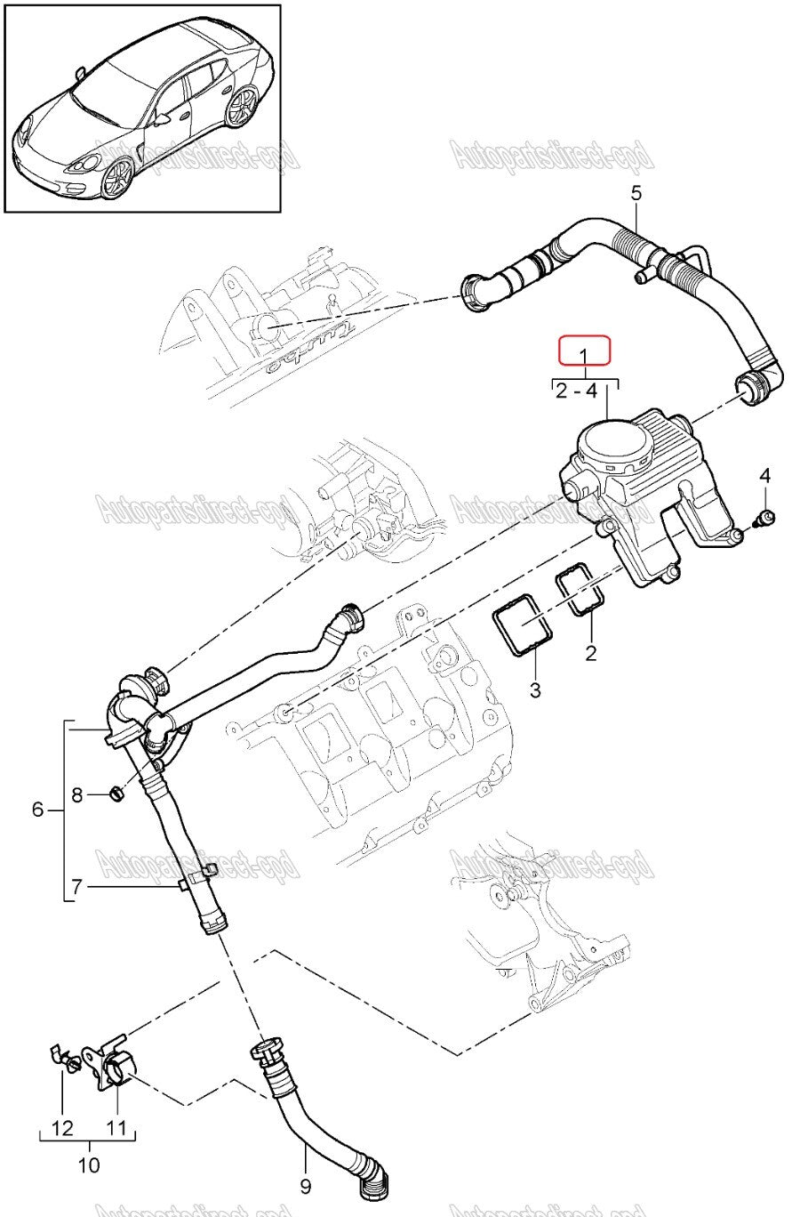 94810713521 Oil Separator for Porsche for Cayenne 958 92A for Panamera 970 3.6L 4.8L