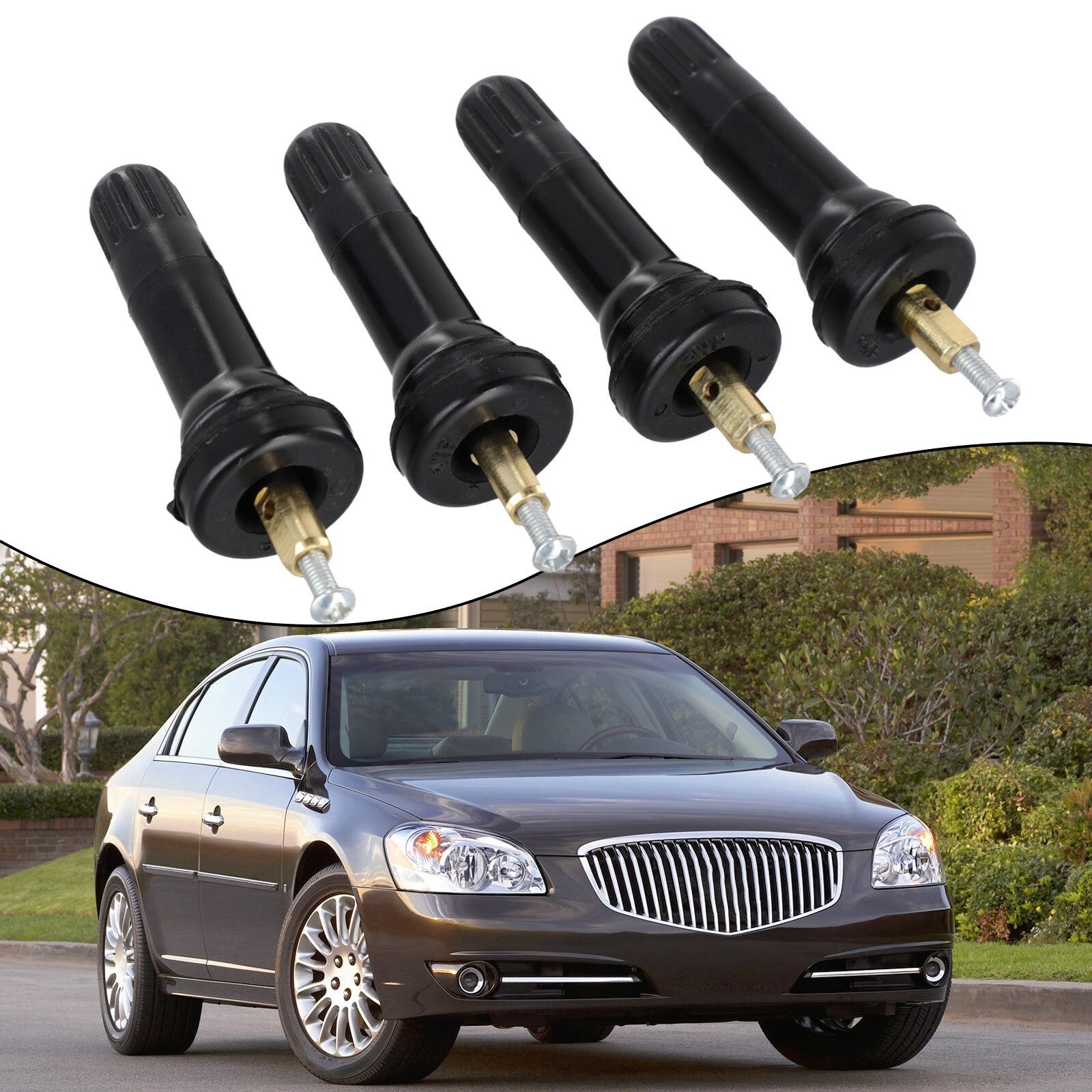 Equipment Manufacturer Replacement Rubber Valve Stems for JMC for Cadillac and for Chevrolet 4-Piece Kit