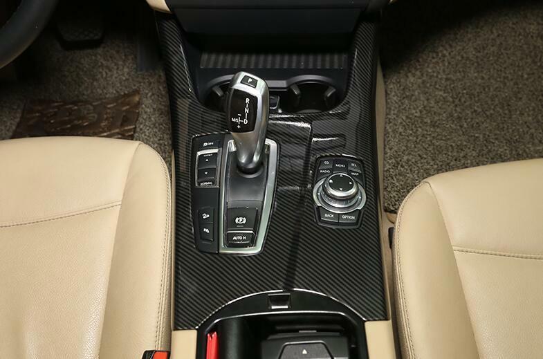 for BMW X3 F25 2014-17 Carbon Fiber Central Console Gear Shift Frame Cover Trim
