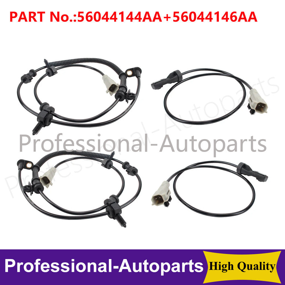 Set 4 ABS Speed Sensor Front Rear Fit for Jeep Grand Cherokee 2005-2010