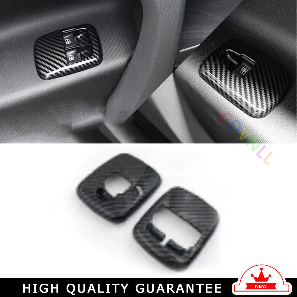 Glass Window Lifting Lock Panel Trim for Mercedes-Benz for SMART 15-18 Carbon Fiber
