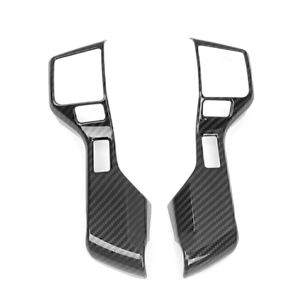 2x Steering Wheel Button Cover Trim Carbon Fiber Black Fit for Toyota Tacoma 16-2019