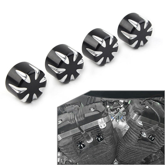 for Harley 883 Motorcycle Head Bolt Topper Cover Cap Engine Cover Trim 4x Black