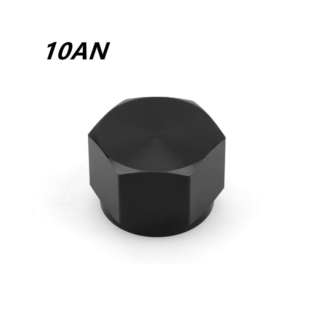 1-Pack Black - 10 Female Head AN Speaker Accessories Cap 10 AN Block Aluminum
