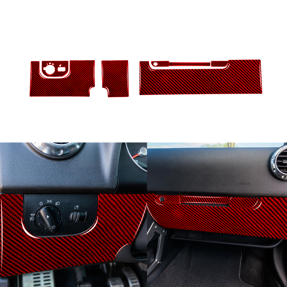 28X Red Carbon Fiber Full Set Cover Trim Panel Kit for Audi TT 8N 2001-2006