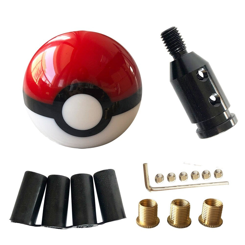 Pokemon PokeBall Gear Shift Knob Poke ball Shift Head 54mm W/M121.25 Adapter