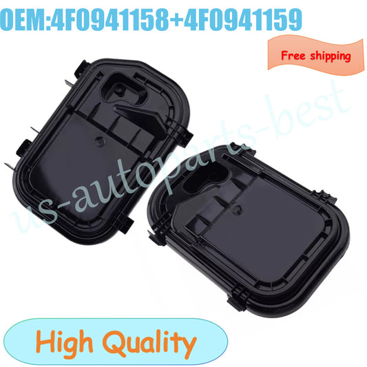Pair LeftRight Headlight Cover Protective Cap for Audi A6 S6 RS6 C6 2005-2011
