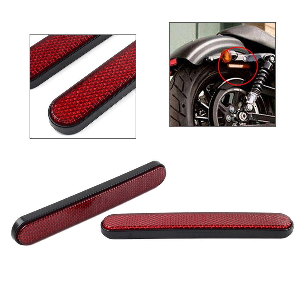2Pcs Universal Front Rear Fork Leg Reflective Reflector Sticker for Harley
