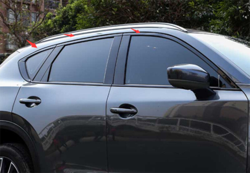 for Mazda CX-5 2017-2021 Black Steel Car Windows Strip Sill Molding Cover Trim