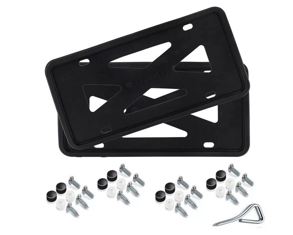 2-piece car license plate frame cover cap, trunk black silicone, suitable for Buick