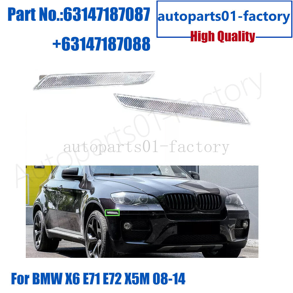 1Pair Front Left+Right Bumper Marker Reflector for BMW X6 E71 E72 X5M 08-14