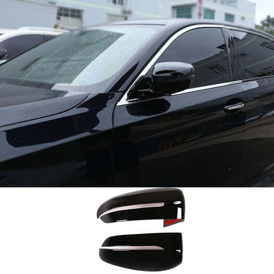 2PCS Exterior Rear View Mirror ABS Black Cover Trim for BMW 5 Series 2018-2022