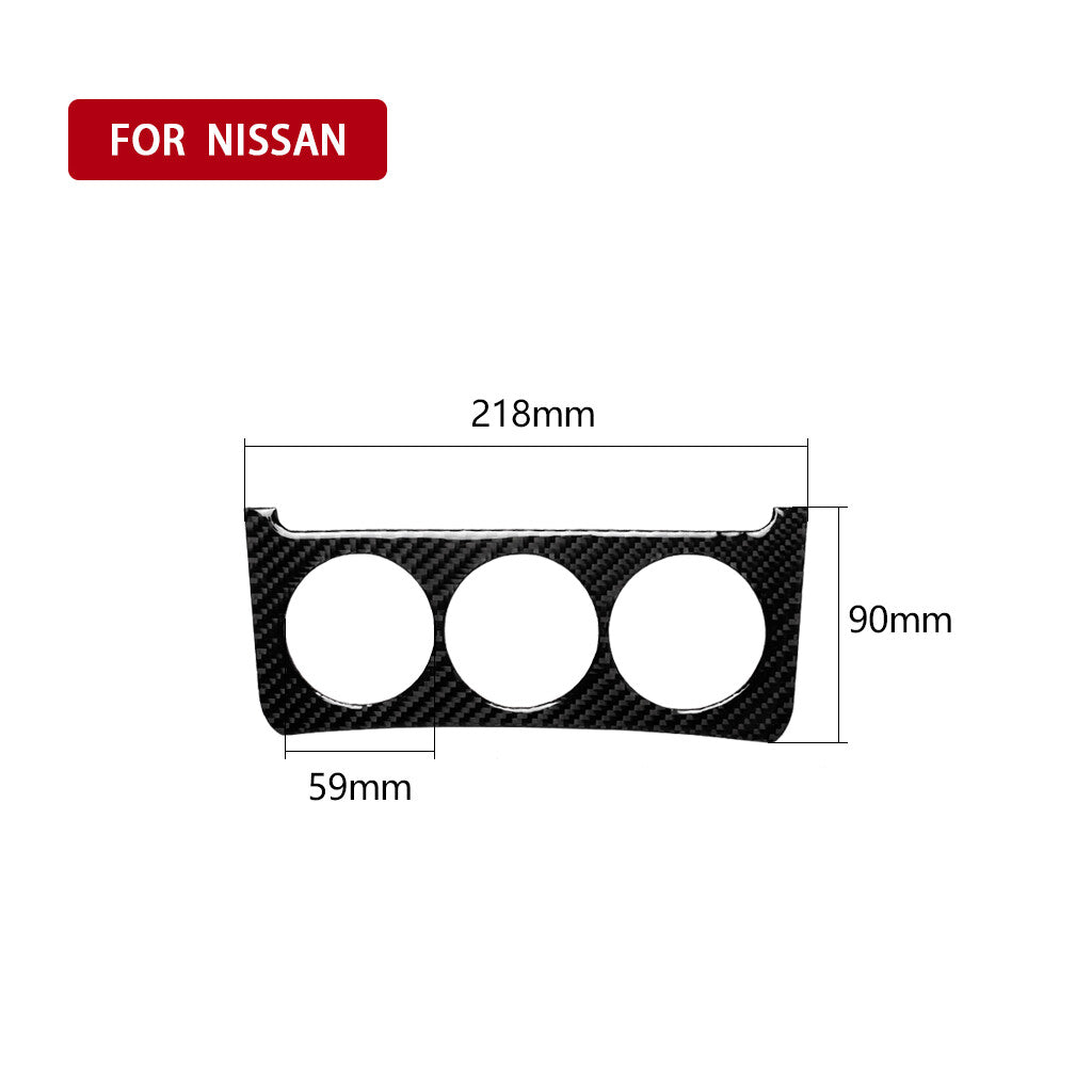 Carbon Fiber Console Switch Button Sticker Trim Cover for Nissan 350Z 2006-2009