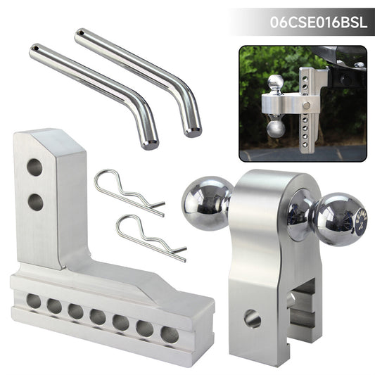 2 Receiver 6 Drop/Rise Towing Hitch Dual Ball Trailer pins 2 2-5/16