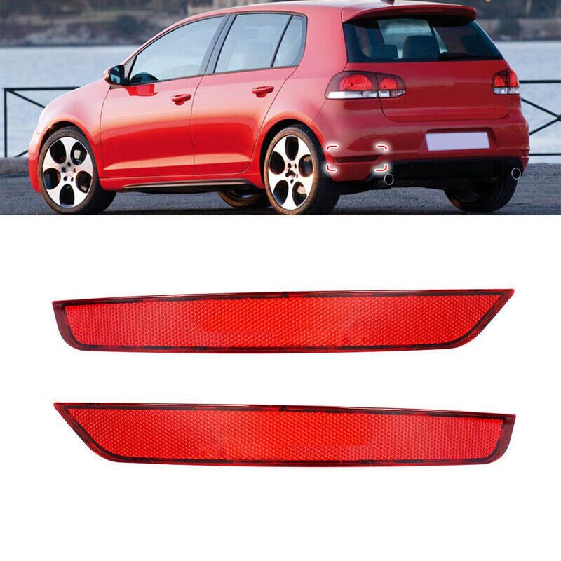 For W for Golf VI 6 GTI GTD 2009-2013 Pair Rear Bumper Cover Reflector Light