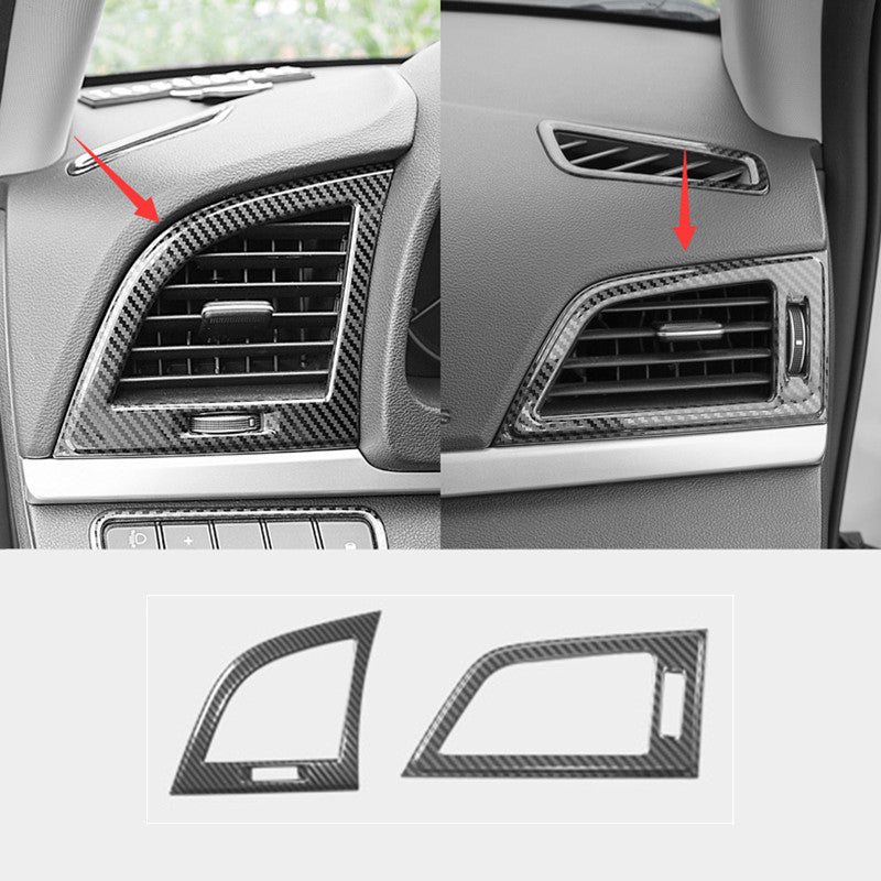 Carbon Steel Dash Side Air Vent Outlet Cover Trim for Hyundai for Elantra 2017-2018