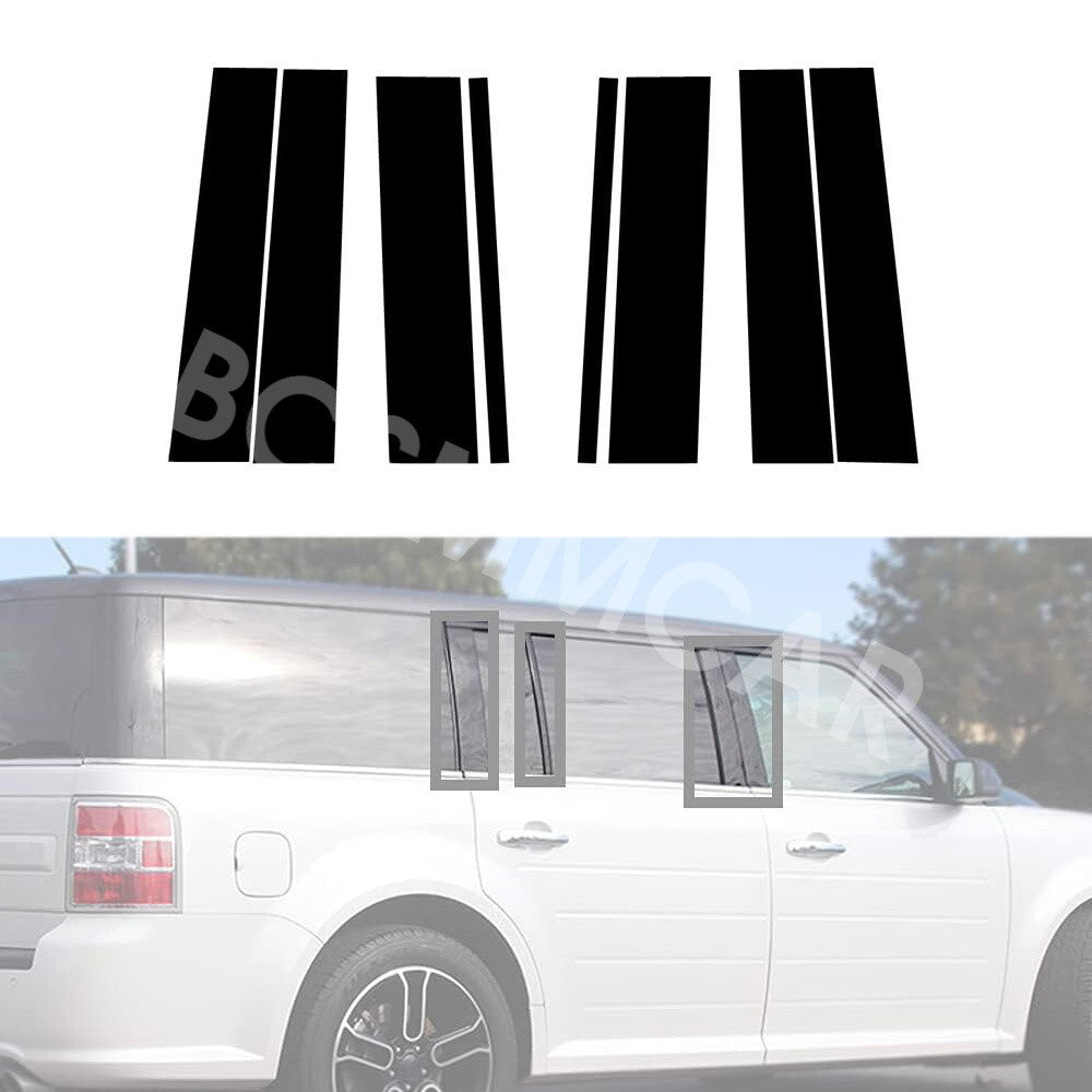 Car Window Pillar Sticker Trim B-pillar Cover Decals Fit For 2009-2019 for Ford Flex
