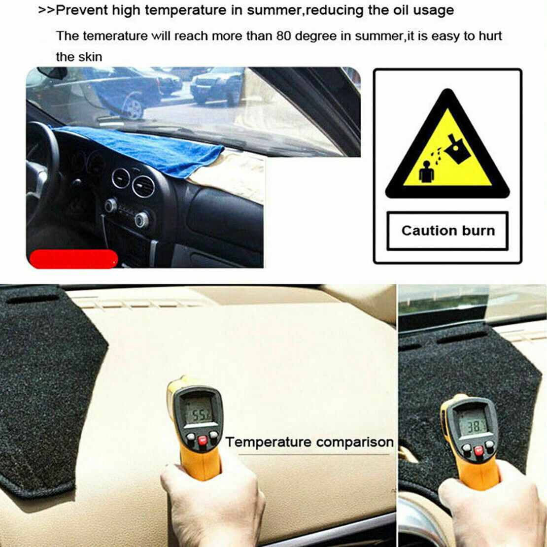 1X Inner Dashboard Dash Mat Non-slip DashMat Sun Shade Pad for VW T-Cross 19-22