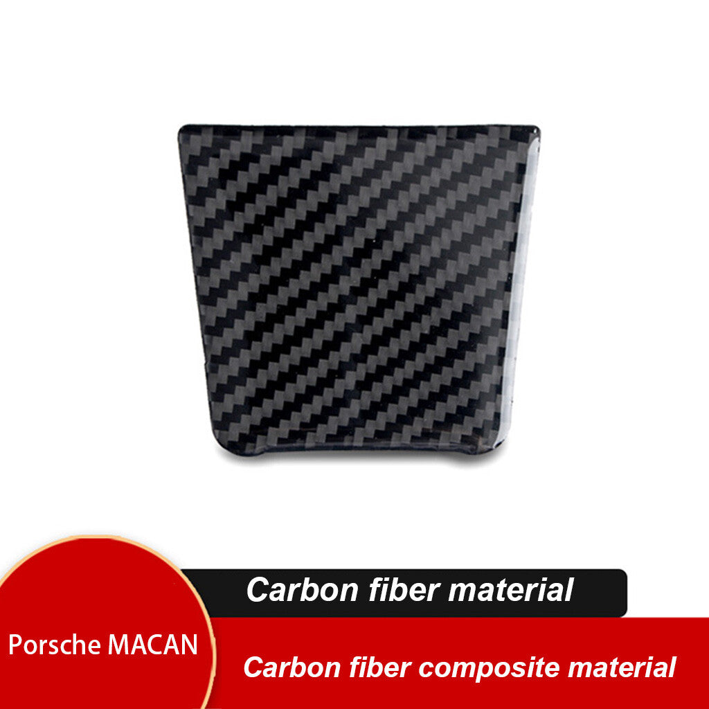 Black Carbon Fiber Battery Panel Decor Cover Trim for Porsche Macan 2014-2019