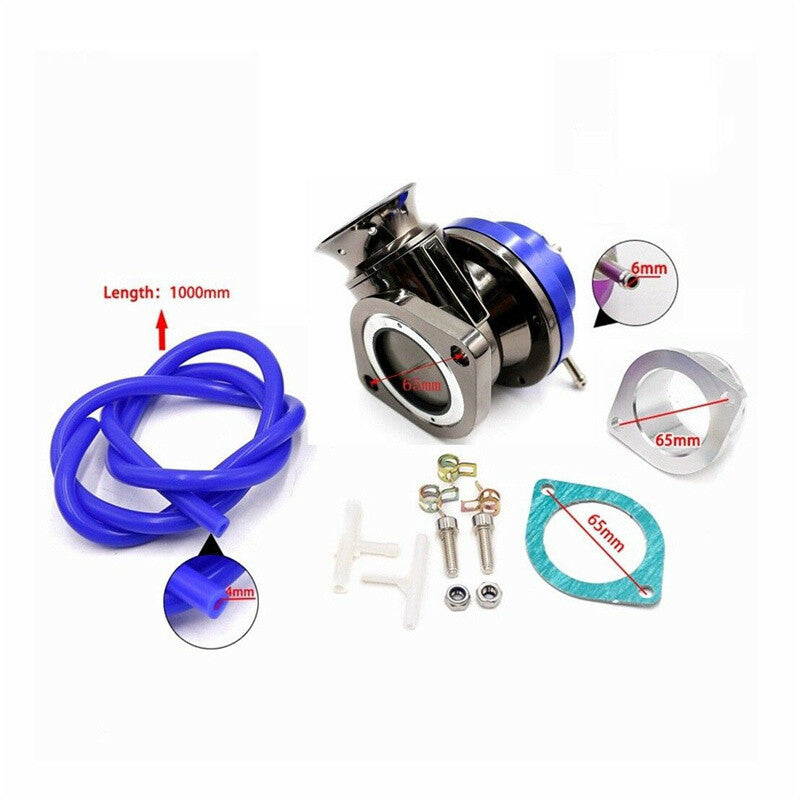 Blue Universal Billet Aluminum Type-RS BOV Turbo Blow Off Valve2.5 Flange Pipe