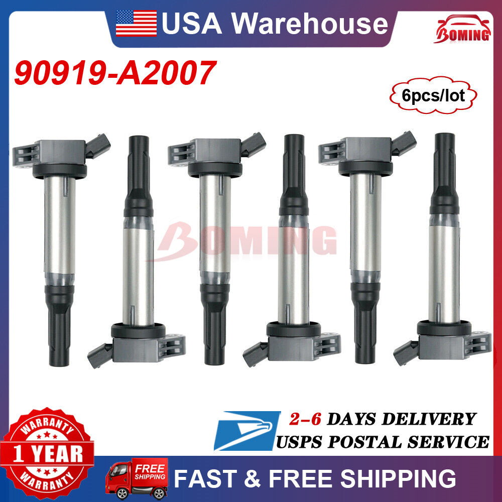 6PCS NEW Ignition Coils 90919-A2007 Fit for Toyota for Avalon for Camry for Lexus for Avalon