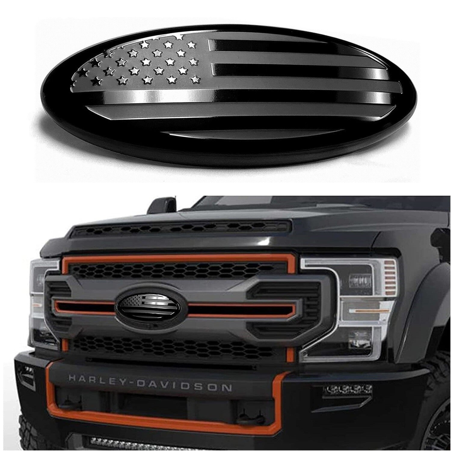 9inch Black Front Grille Oval Emblem Fits  for ford  F150 F250 F350 Accessories US