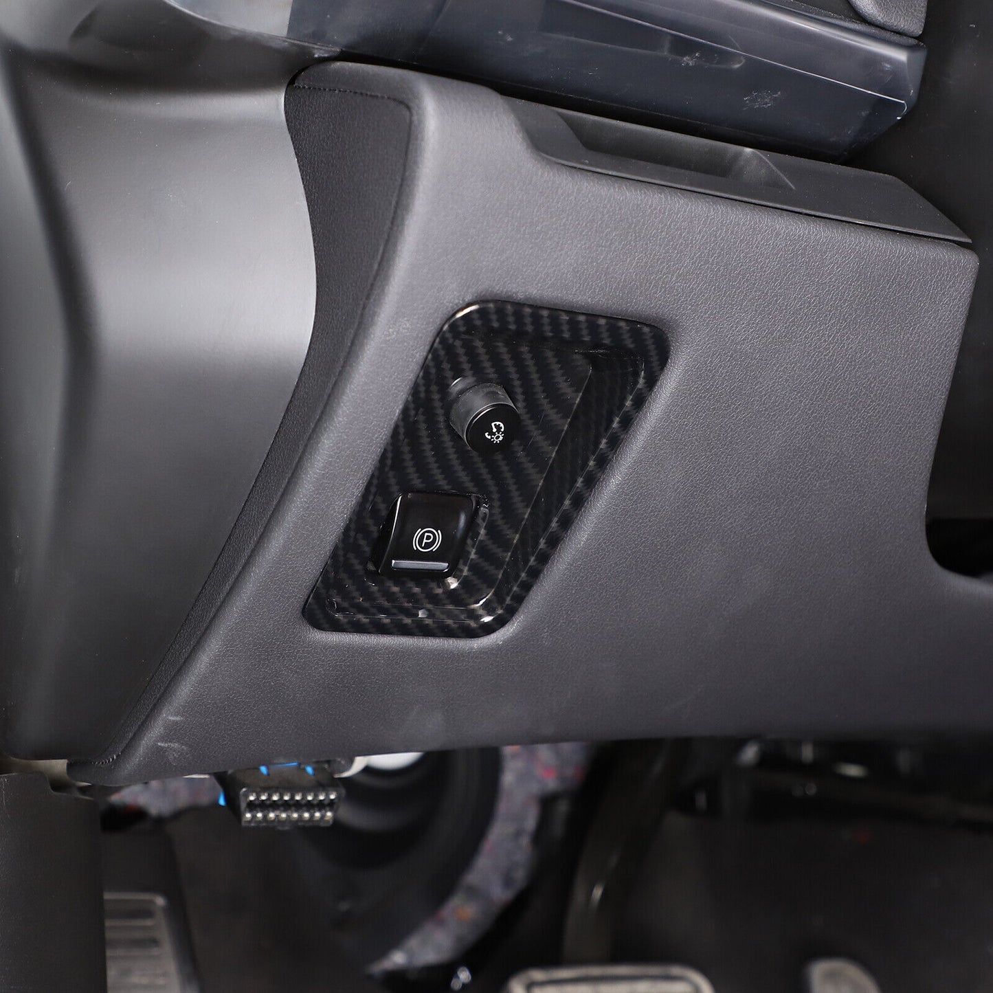 ABS Carbon Fiber Interior E-Parking Button Cover Trim Fits for Corvette C8 2020-23