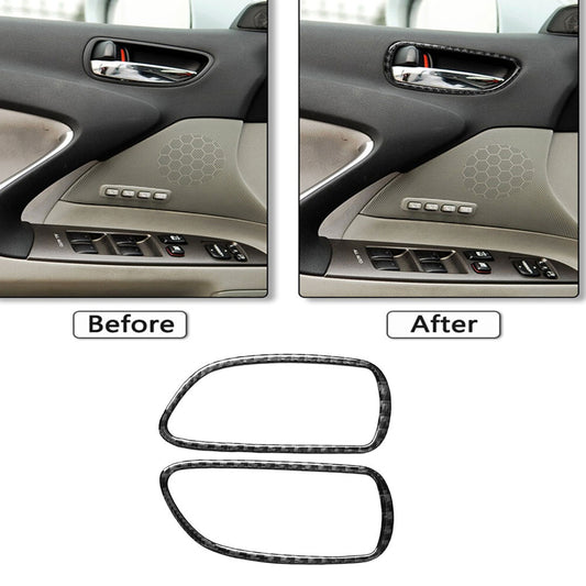 2Pcs Carbon Fiber Front Door Handle Cover Trim for Lexus IS250 300 350 2006-2012