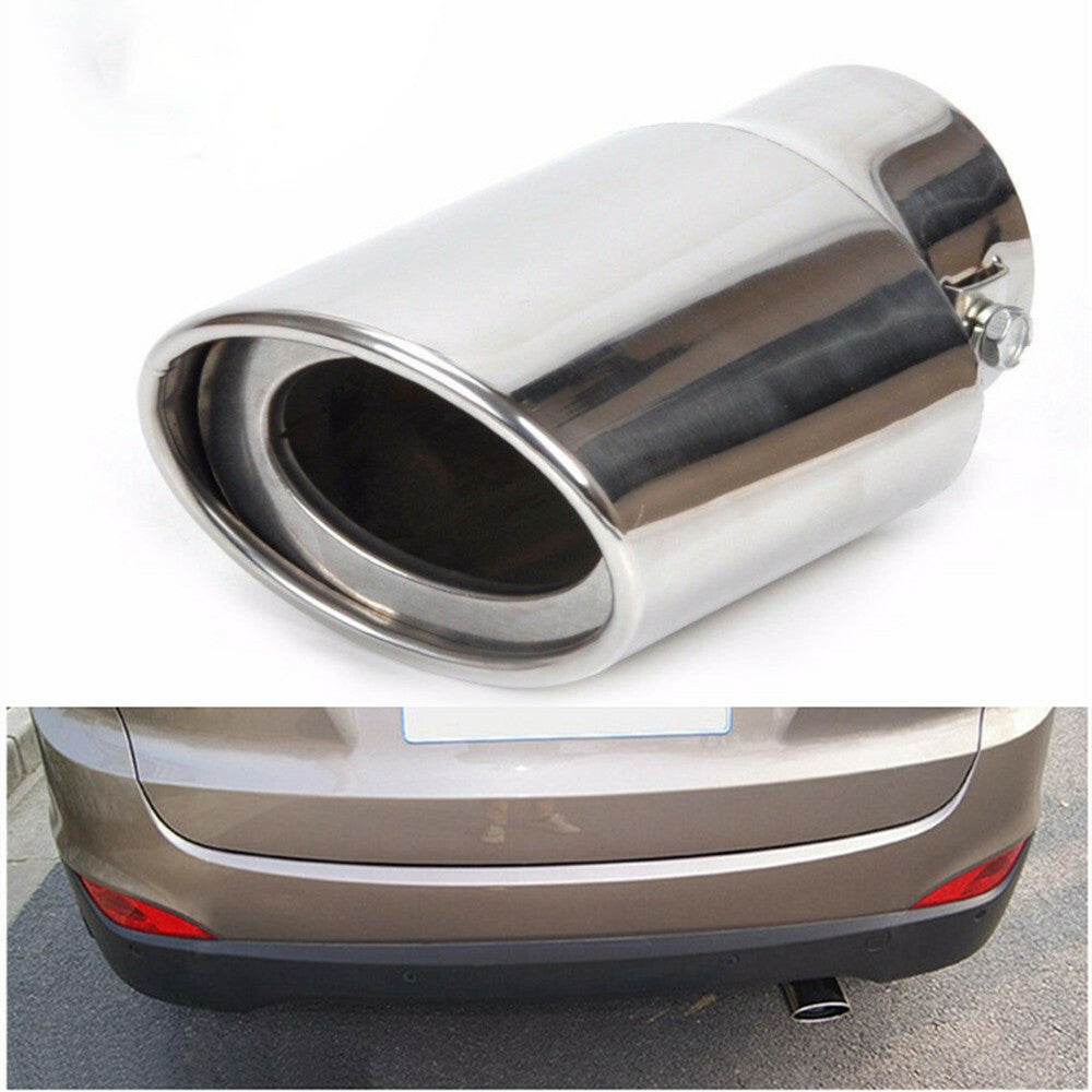 Car Exhaust Pipe Tail Muffler Tip Chrome Stainless Steel Round Accessories
