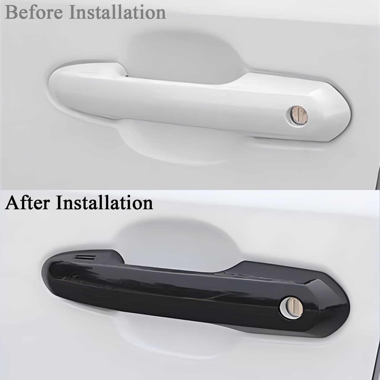 For 2019-2025 for Toyota Rav4 Gloss Black for Smart Key Car Door Handle Covers Trims
