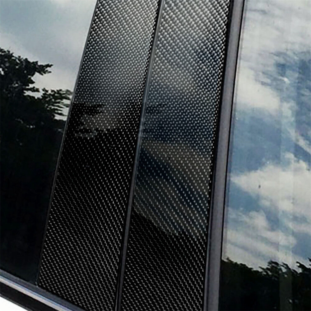 6¡ÁCarbon Fiber Door Window Pillar Posts Panel Trim for Benz C Class W205 2014-19