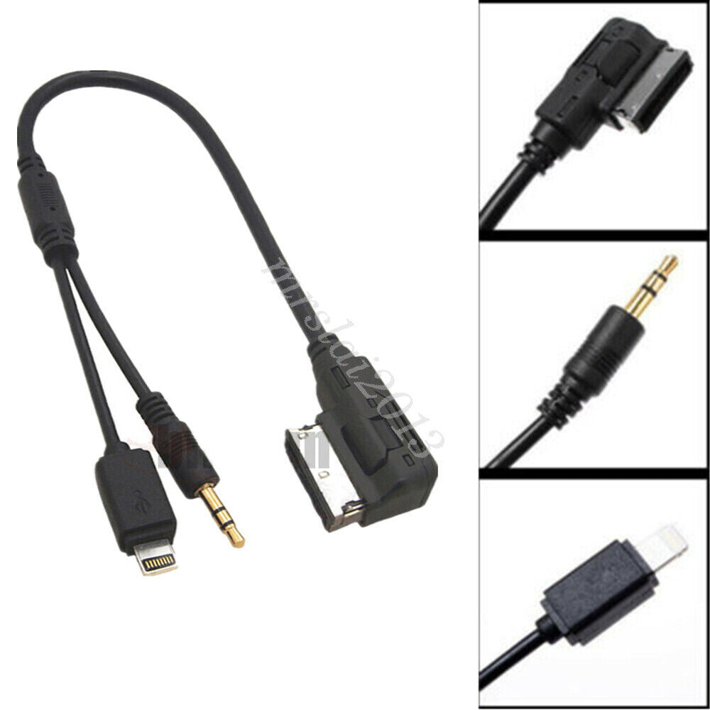 3.5MM Music Interface Adaptor AMI Cable USB AUX Cord for Audi A3 for A4 iphone 6 5S