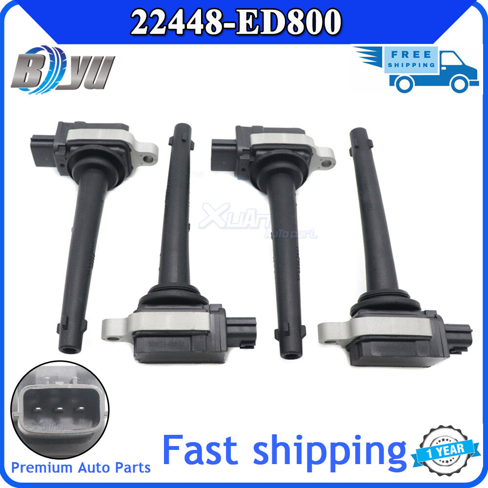 4X New Top Ignition Coil Pack for Nissan Micra Note NV200 Tiida X-trail Sentra
