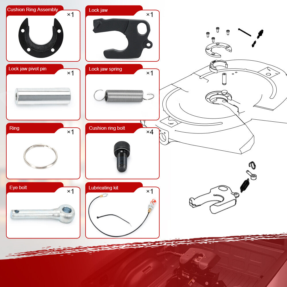 For JOST SK73221-50Z Cushion Lock Jaw Left Hand Kit Top Plate Miner Rebuild Kit